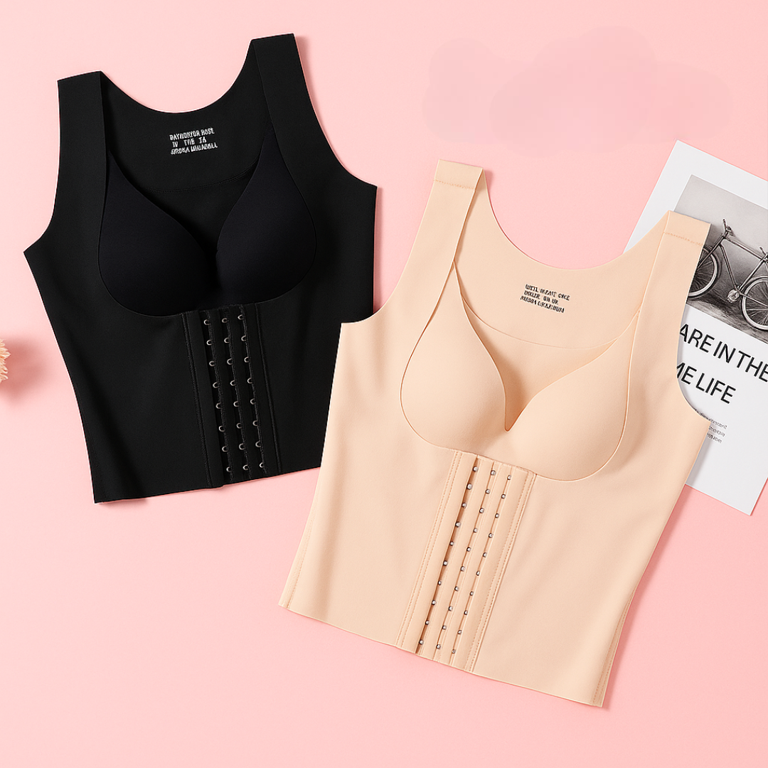 Luxuella™ Toparlayıcı Korse Atlet – Dikişsiz, Göğüs Destekli, Ayarlanabilir Şekillendirici